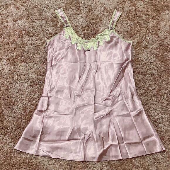 Vintage Enchanting Coquette Pink and Cream Lace Fairycore Fairy Slip Size Large - Picture 2 of 12